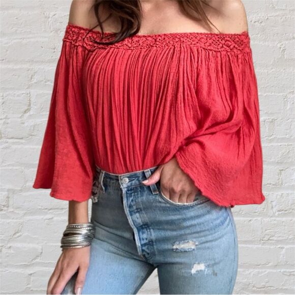 Jen’s Pirate Booty Boho Off the Shoulder Flowy Top S - Picture 1 of 8